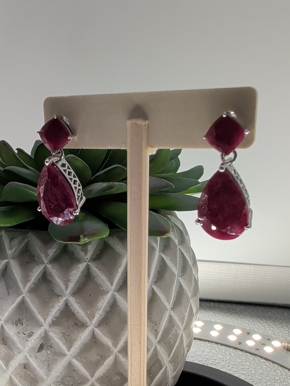 Ross Simons Statement Ruby Teardrop Earrings